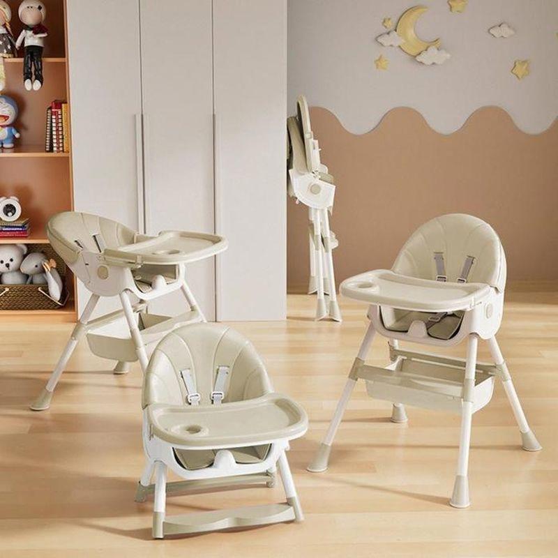 Bej Katlanabilir Ayarlanabilir Sallanır 6'sı 1 Arada Fonksiyonel Mama Sandalyesi - 64x70x87 cm - 162763