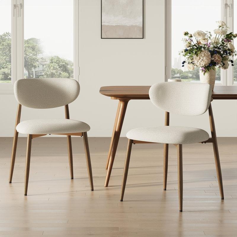 Bej Kumaş Döşemeli Metal Ayaklı Ergonomik 6'lı Set Sandalye - 147057