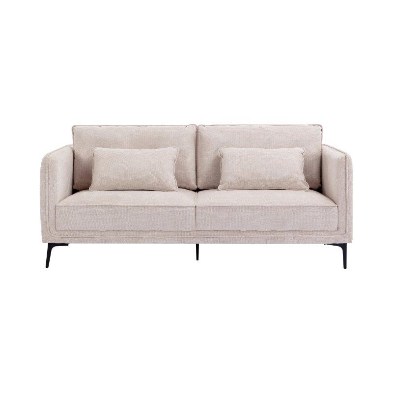 Bej Kumaş Metal Ayaklı 3 Kişilik Koltuk - 194 cm - 155365