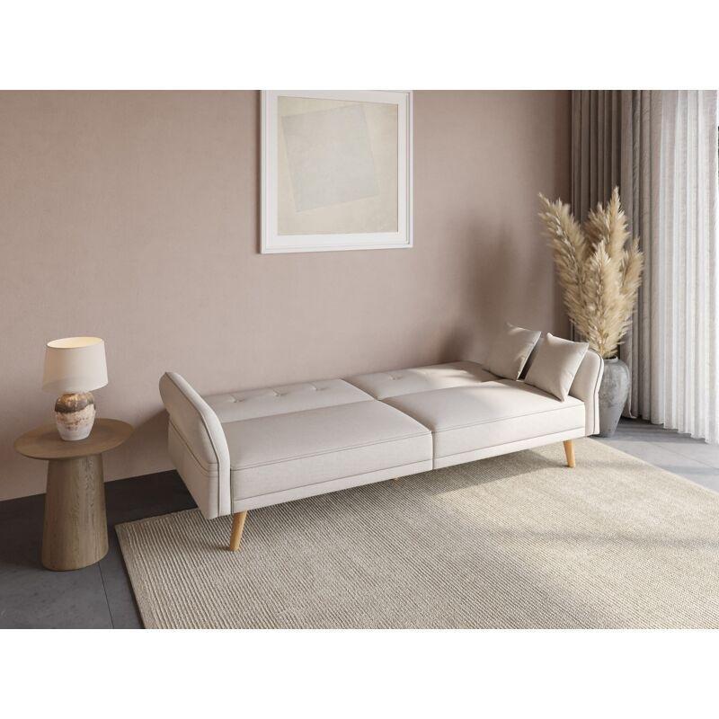 Bej Kumaş Yataklı 3 Kişilik Koltuk - 220 cm - 152792