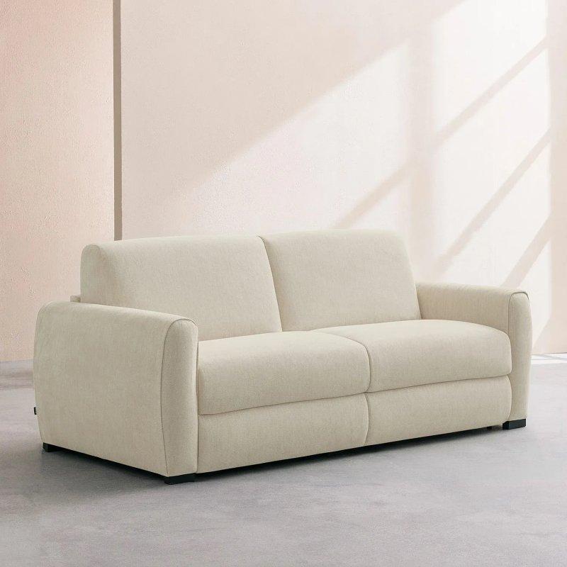 Bej Lugano Şönil Kumaş İtalyan Mekanizmalı Yataklı 3 Kişilik Koltuk - 222 cm - 154757