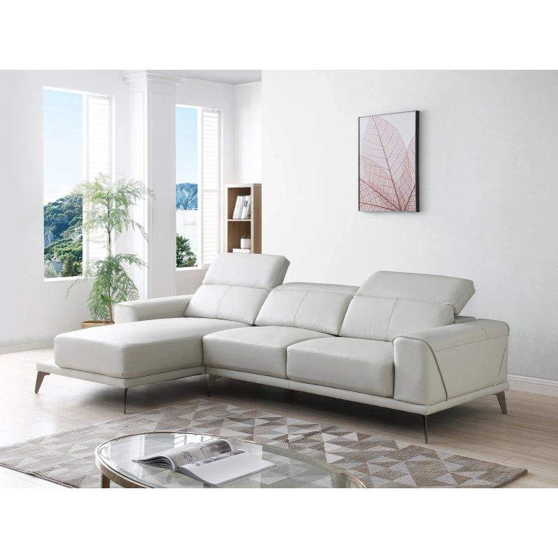 Bej Manda Derisi 3 Kademeli Başlıklı Sol Köşe Koltuk - 279x170 cm - 155782