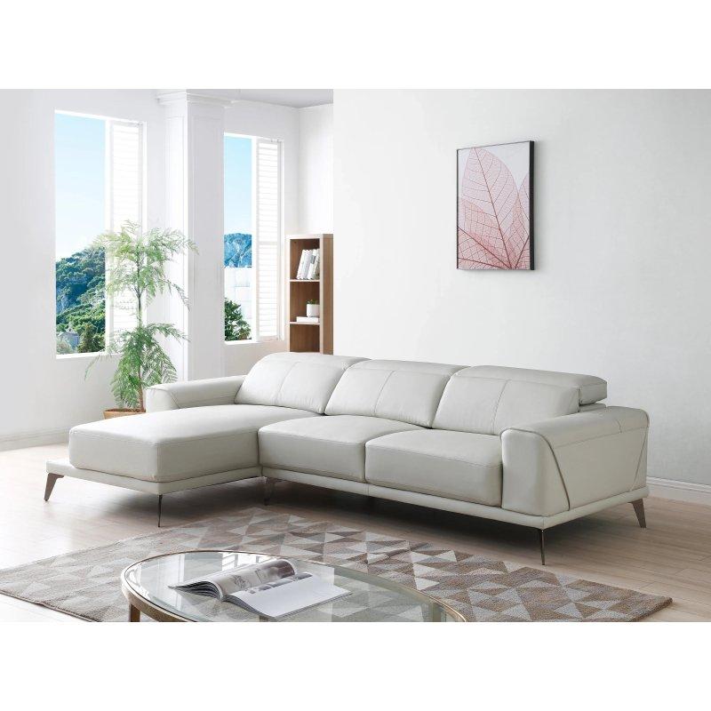 Bej Manda Derisi 3 Kademeli Başlıklı Sol Köşe Koltuk - 279x170 cm - 155782