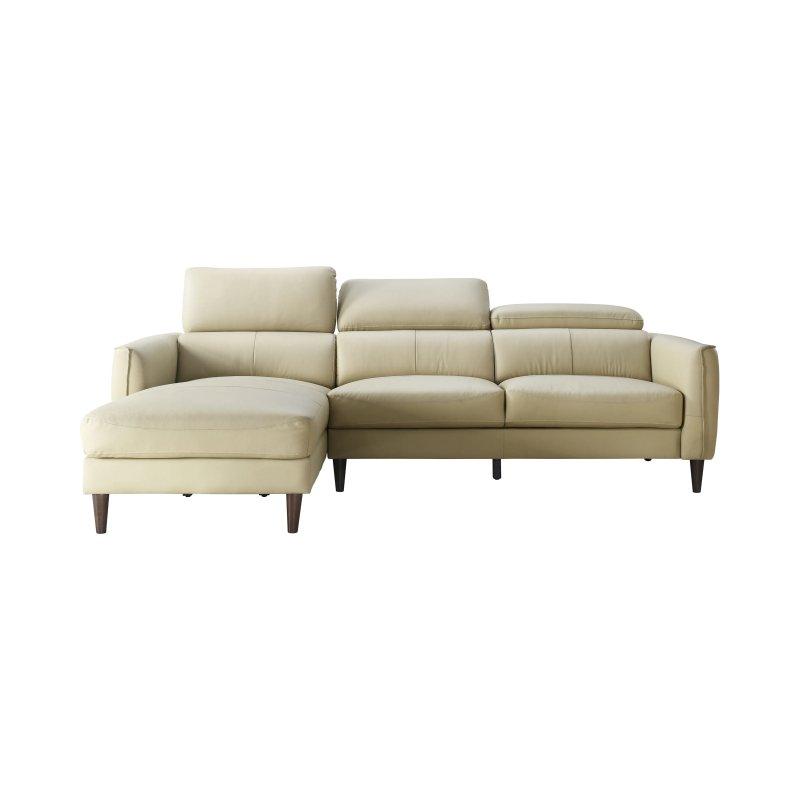 Bej Manda Derisi 6 Kademeli Ayarlanabilir Başlıklı Sol Köşe Koltuk - 248x179 cm - 155785