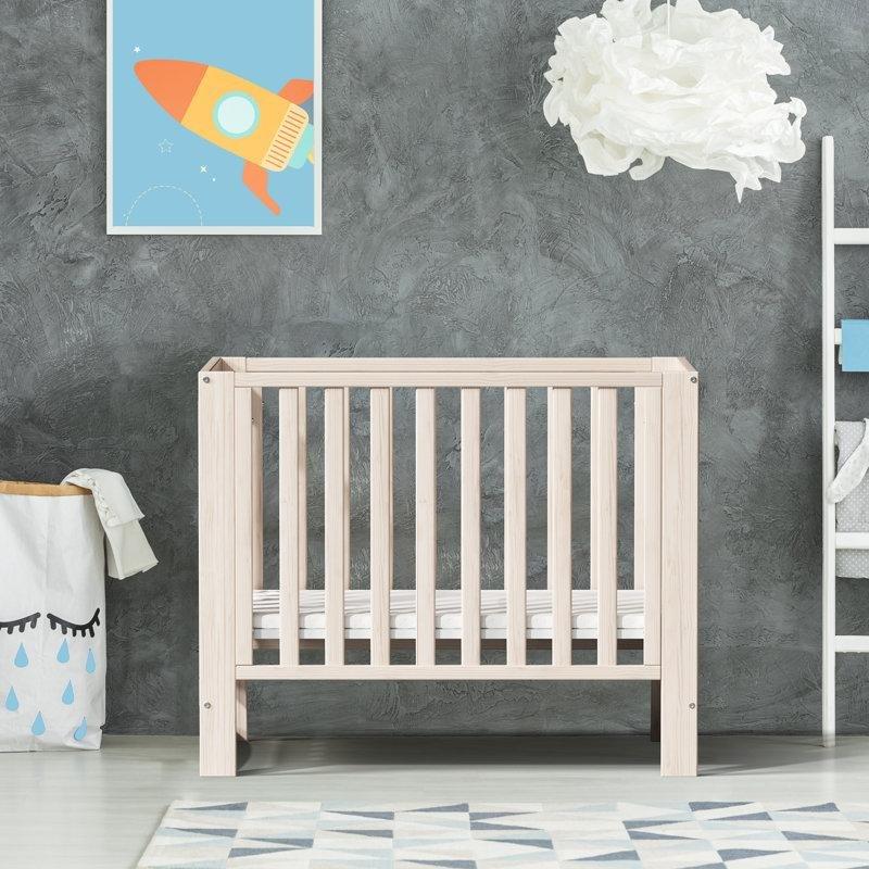 Bej Masif Çam Ağacı 6sı 1 Arada Dönüştürülebilir Tekerlekli Sallanır Beşik - 103x66 cm - 162112