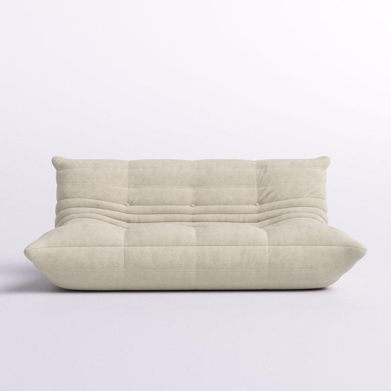 Bej Mikrosüet Üç Kişilik Kolsuz Ergonomik Puf Koltuk - 181 cm - 157525