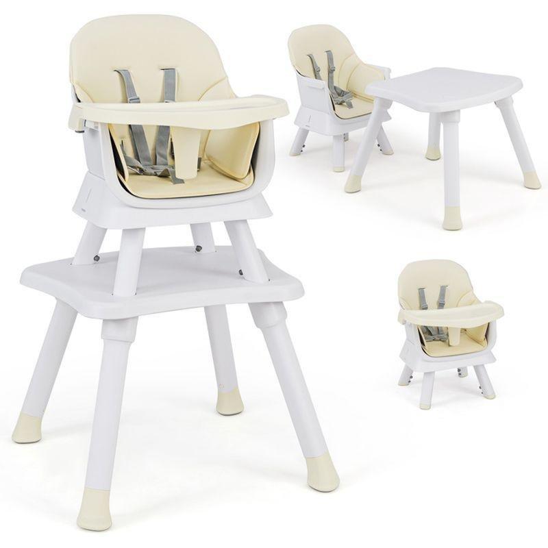Bej PP 6%27sı 1 Arada Çıkarılabilir Tepsili Çalışma Masasına Dönüşen Mama Sandalyesi - 57x58x98 cm - 162880