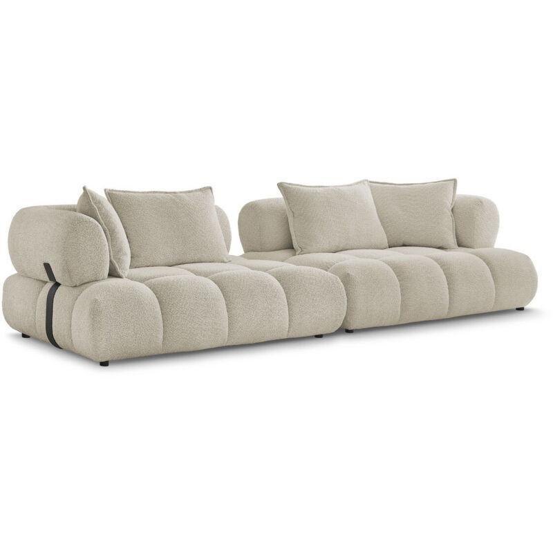 Bej Su İtici Buklet Kumaş 4 Kişilik Sabit Koltuk - 212 cm - 152153
