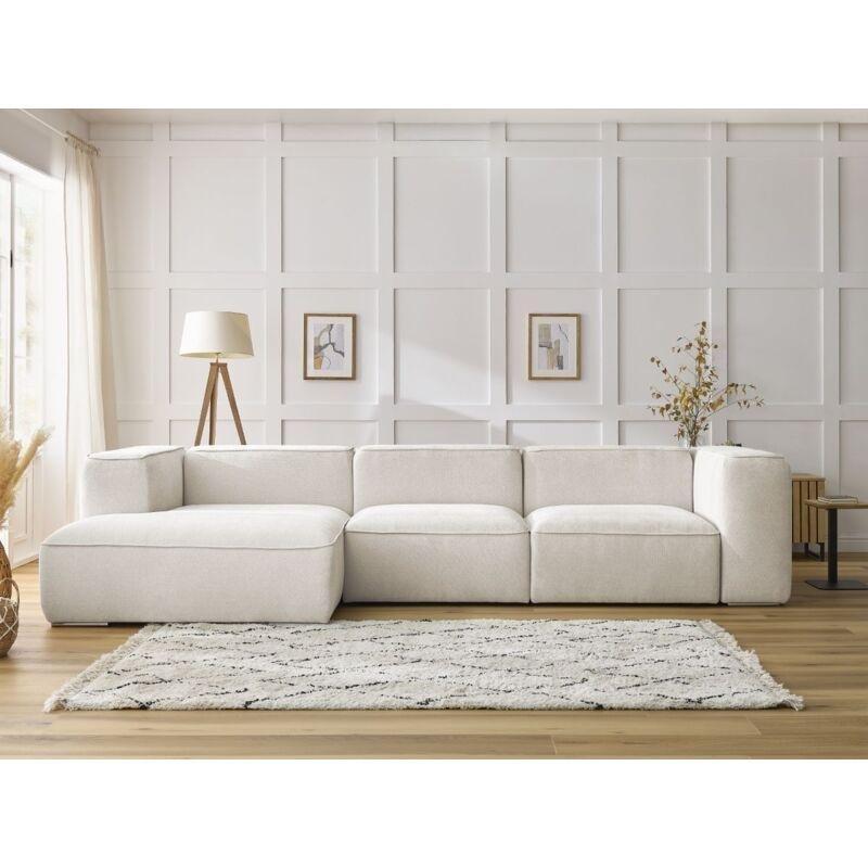 Beyaz 4 Kişilik Su İtici Dokulu Kumaş Sol Köşe Koltuk - 349x165 cm - 153245