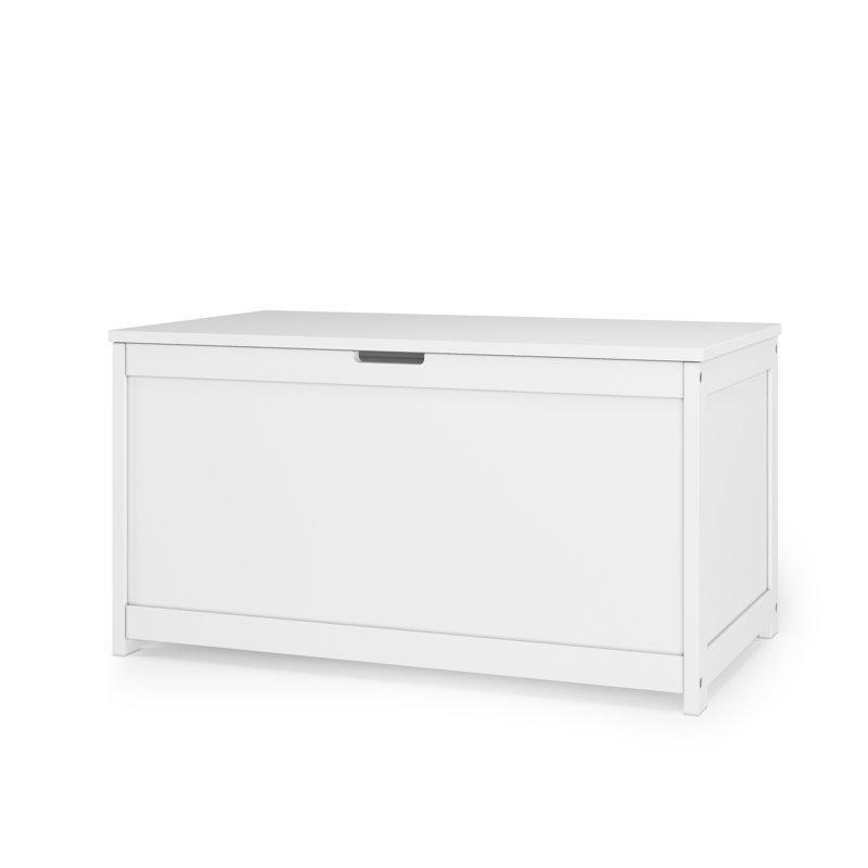 Beyaz Ahşap Yavaş Kapanır Kapaklı Bank Tipi Oyuncak Dolabı - 84 cm - 150006