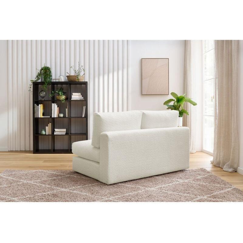 Beyaz Buklet Kumaş Modüler 2 Kişilik Koltuk - 148 cm - 152520