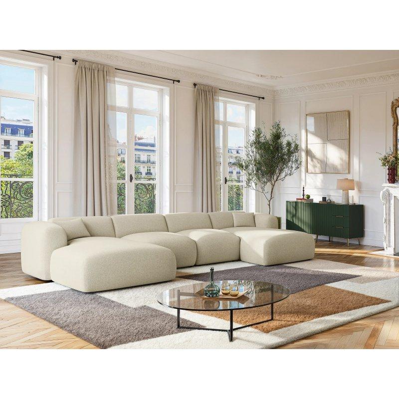 Beyaz Buklet Kumaş Panoramik Köşe Koltuk Takımı - 356x166 cm - 156049 Beyaz Buklet Kumaş Panoramik Köşe Koltuk Takımı - 356x166 cm - 156049