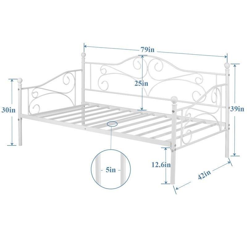Beyaz Çelik Çok Fonksiyonlu Daybed Karyola - 105x199 cm - 142735
