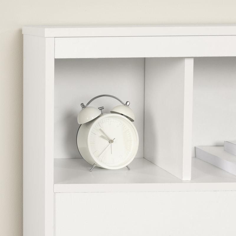 Beyaz Endüstriyel Ahşap Raflı Kitaplıklı Yatak Başlığı - 105 cm - 144687
