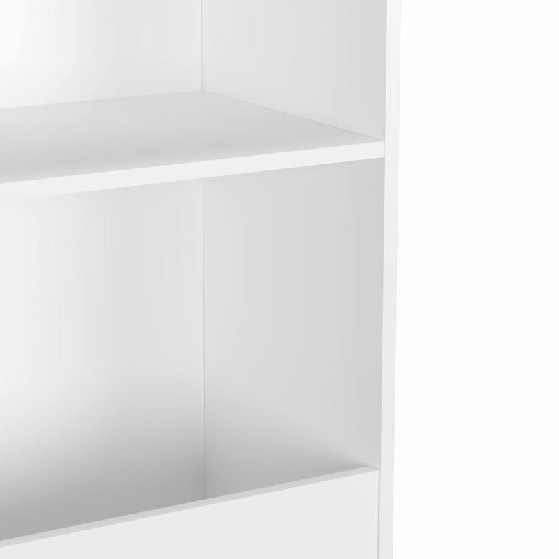 Beyaz Masif Ahşap 4 Katlı Duvar Sabitlemeli Oyuncak Dolabı - 130 cm - 150045