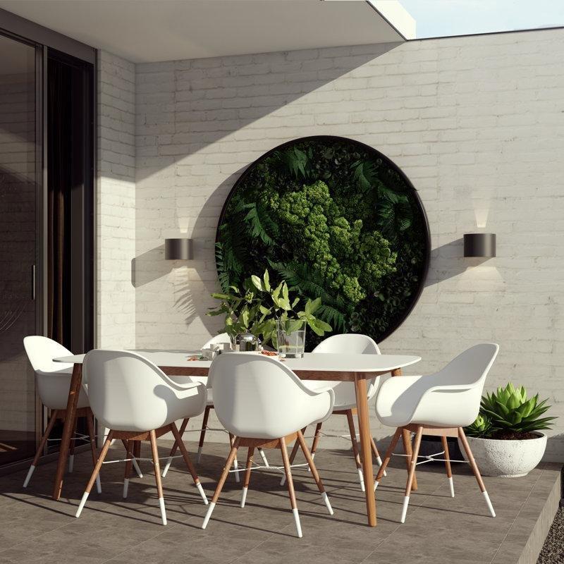 Beyaz Masif Okaliptüs Ahşap Kolçaklı 4lü Set Balkon Sandalyesi - 145446