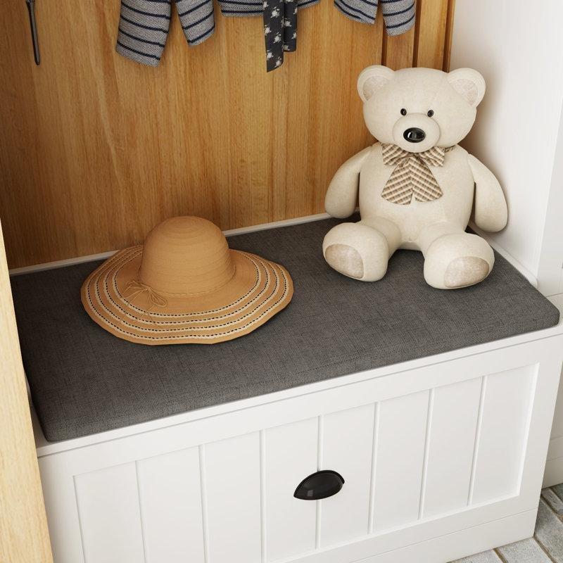 Beyaz Masif ve MDF Oturaklı Çekmeceli Modüler Portmanto Vestiyer Seti - 221 cm - 159727