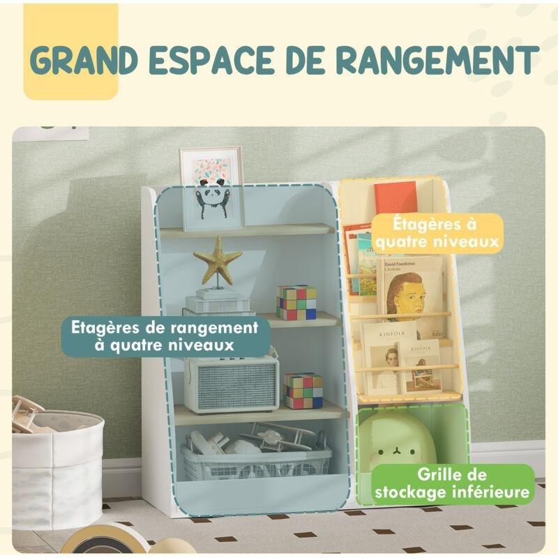 Beyaz MDF 7 Raflı Devrilme Önleyici Oyuncak Dolabı - 80x30x80 cm - 150839
