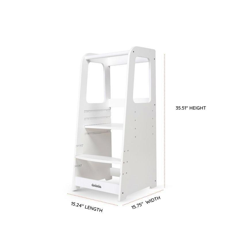 Beyaz MDF Ayarlanabilir 2 Basamaklı Öğrenme Kulesi - 91x41 cm - 162976