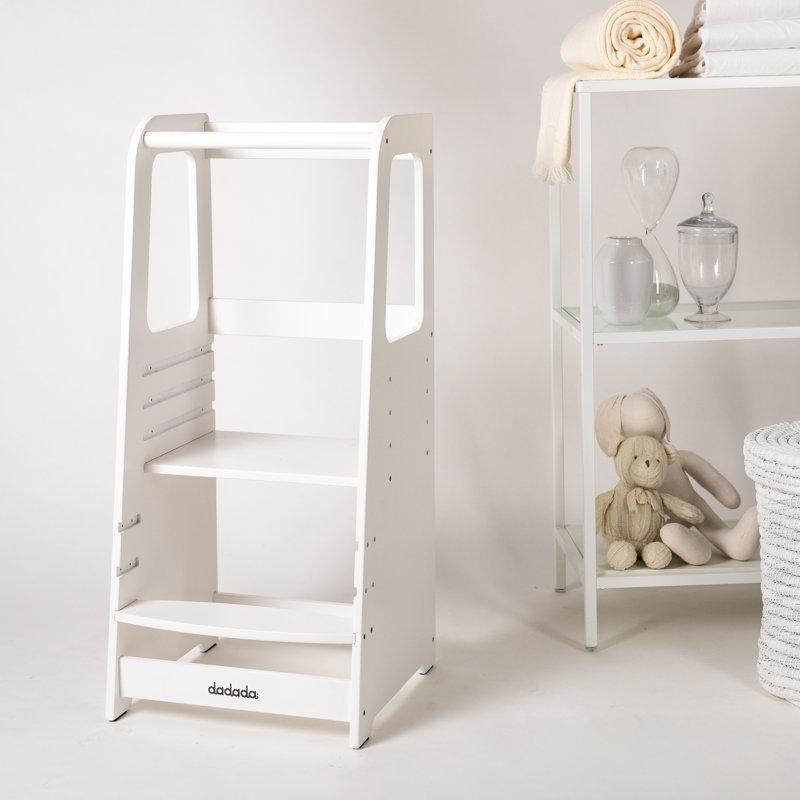 Beyaz MDF Ayarlanabilir 2 Basamaklı Öğrenme Kulesi - 91x41 cm - 162976