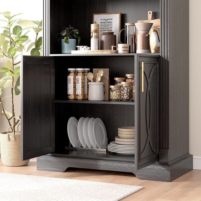 Beyaz MDF Kemerli LED Aydınlatmalı ve Şaraplıklı Vitrin - Gümüşlük - 80x40x180 cm - 156880