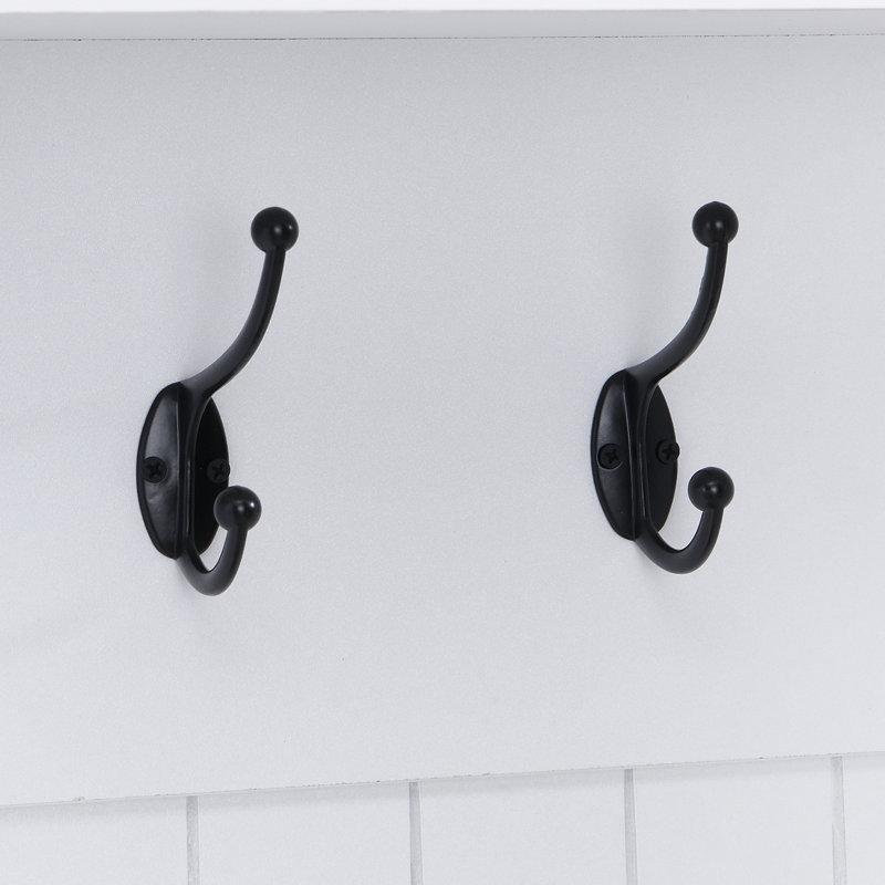 Beyaz MDF Oturaklı ve 8 Askılı Portmanto Vestiyer - 150 cm - 159481