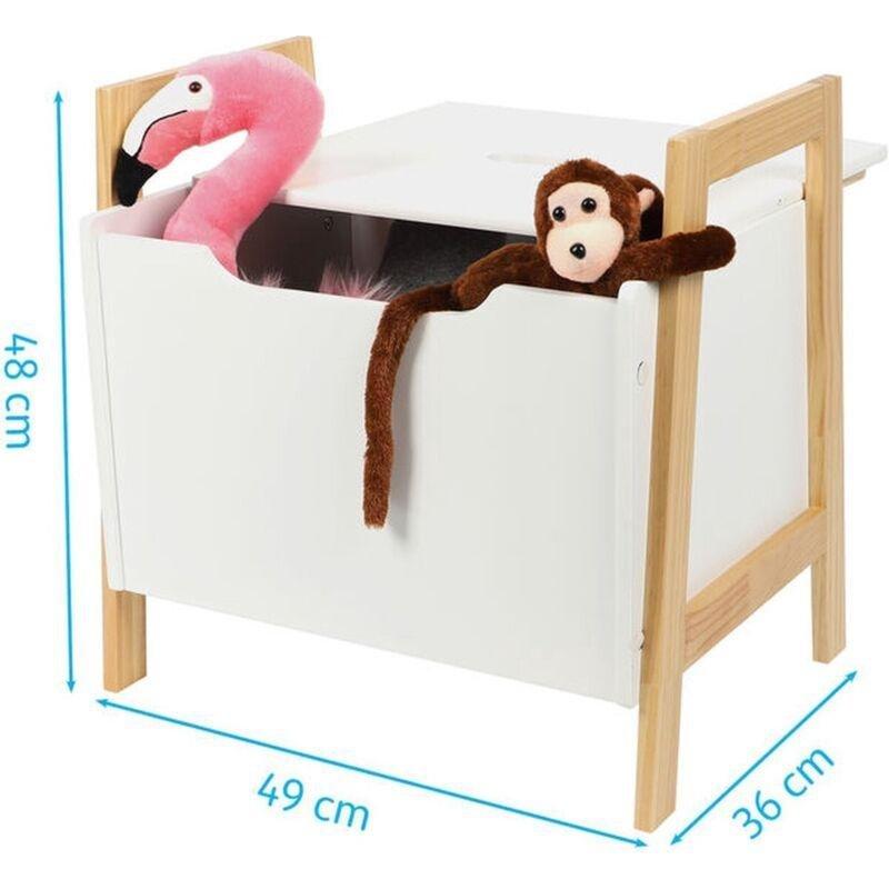 Beyaz MDF Yavaş Kapanır İstiflenebilir Oyuncak Dolabı - 49x38x46 cm - 150766