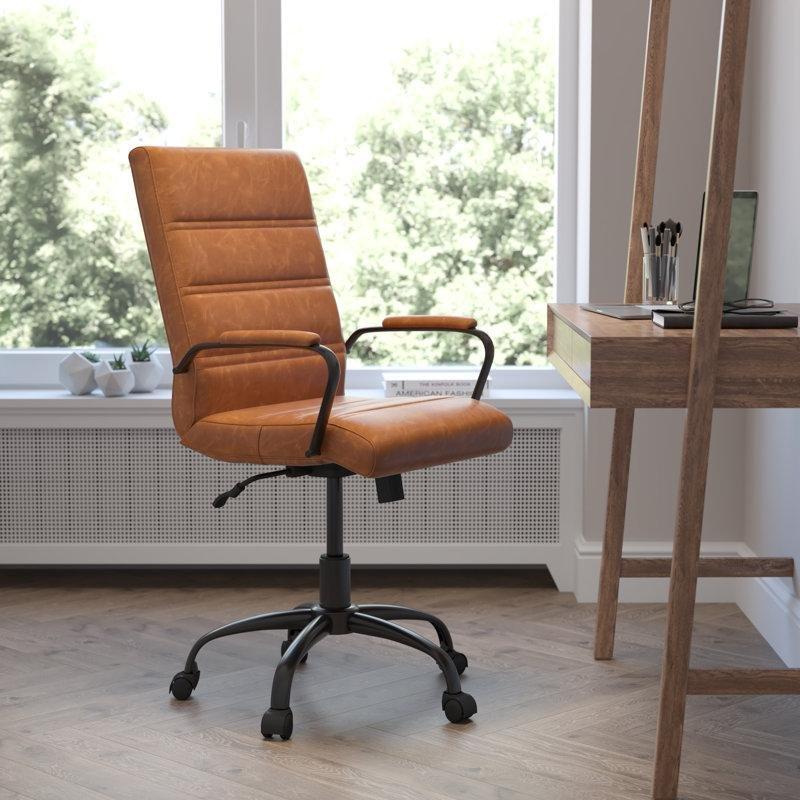 Beyaz Suni Deri Gold Metal Ergonomik Kolçaklı Döner Sandalye - 145836
