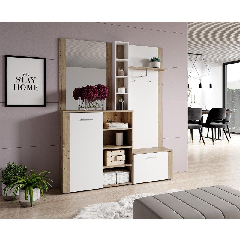 Beyaz Sunta 2 Kapaklı Raflı Portmanto Vestiyer - 150x190 cm - 158848