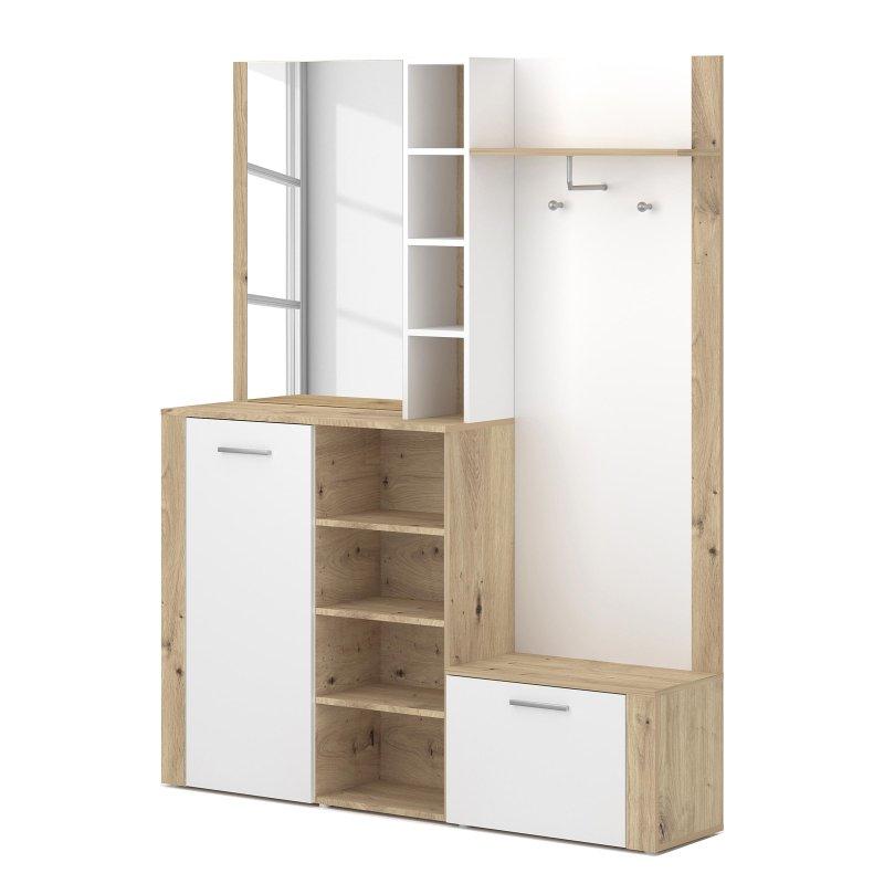 Beyaz Sunta 2 Kapaklı Raflı Portmanto Vestiyer - 150x190 cm - 158848