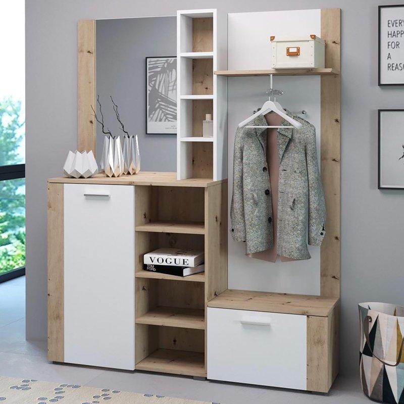 Beyaz Sunta 2 Kapaklı Raflı Portmanto Vestiyer - 150x190 cm - 158848