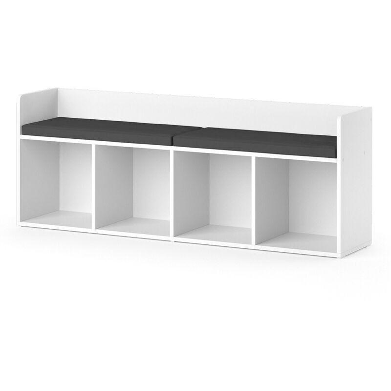Beyaz Sunta Minderli 4 Raflı Oyuncak Dolabı - 142 cm - 150815