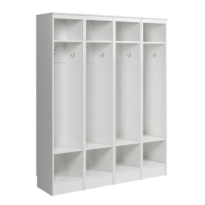 Beyaz Sunta Modüler 4lü Set Askılıklı Portmanto Vestiyer - 150 cm - 159556