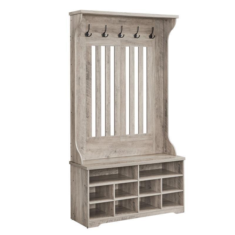 Beyaz Sunta Oturaklı ve Ayakkabılıklı Portmanto Vestiyer - 101 cm - 159874