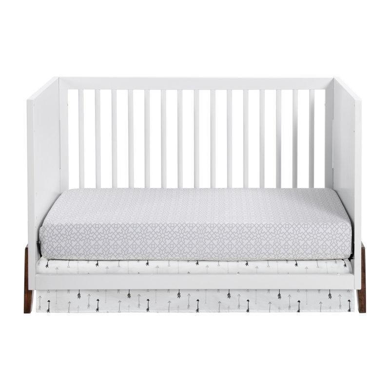 Beyaz ve Kahverengi Masif Ahşap ve MDF 3ü 1 Arada Büyüyen Beşik - 144x76 cm - 161926