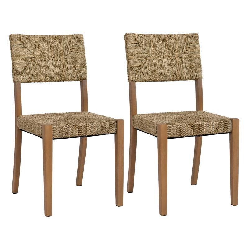 Bistre Kahverengi Dokuma Sırtlı Masif Ahşap 2li Ceviz Sandalye Seti - 54 cm - 145704