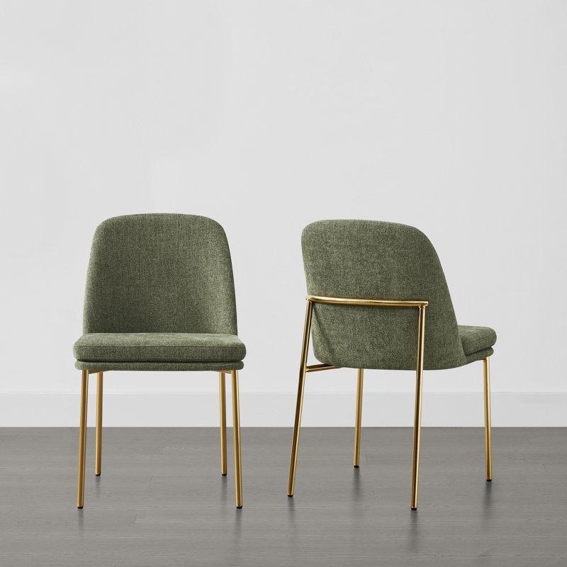 Bronz Metal Ayaklı Polyester Döşemeli Sandalye - 147054