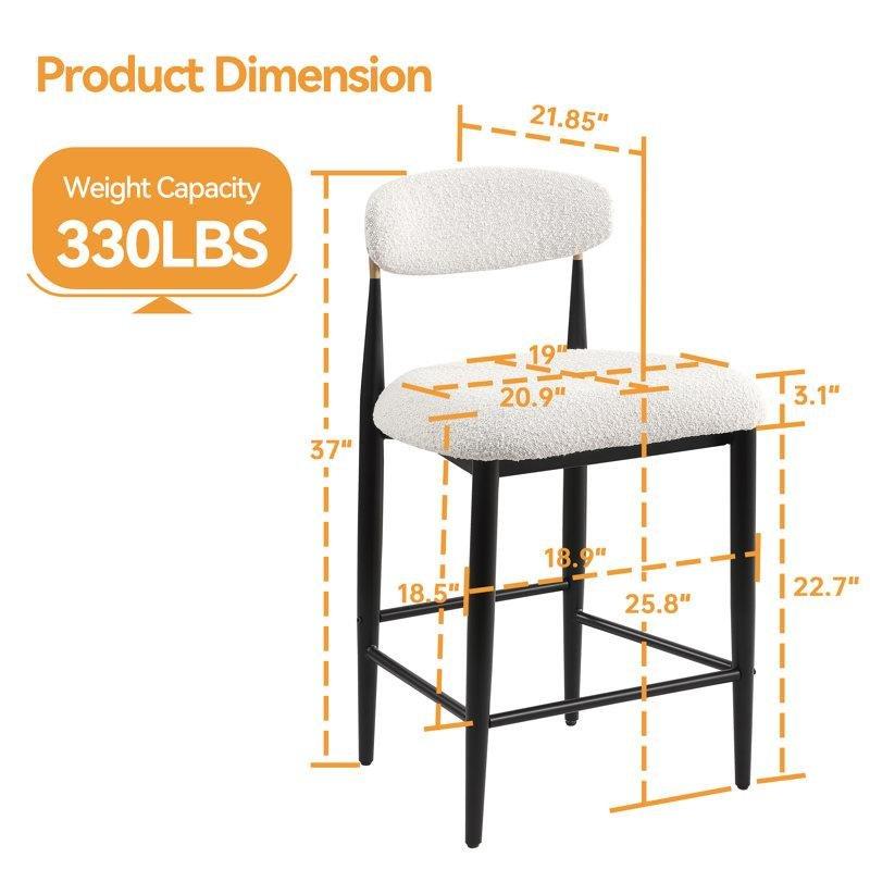 Bükle Kumaş Döşemeli Metal Gold Sırtlıklı 4lü Set Bar Sandalyesi - 66 cm - 147903