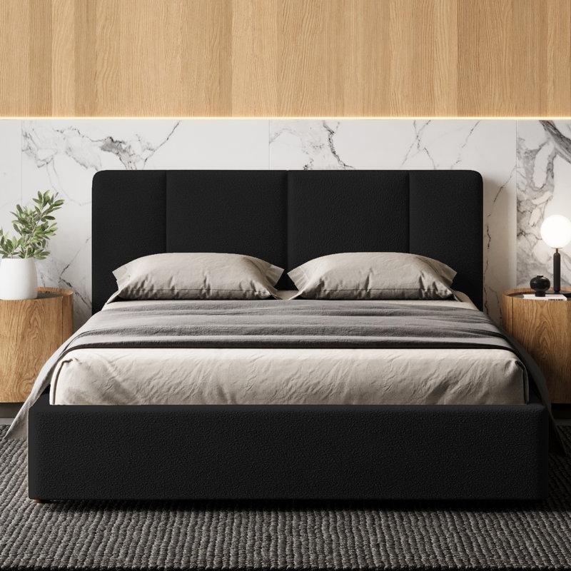 Bukle Kumaş Kapitoneli Alçak Platform Karyola - 168x219 cm - 143323