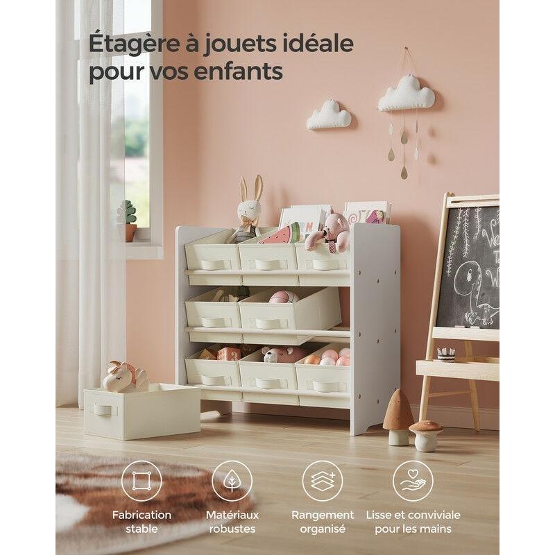 Bulut Beyazı MDF 9 Kumaş Sepetli Oyuncak Dolabı - 63x30x60 cm - 150578