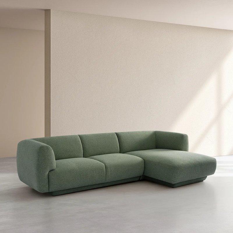 Çam Yeşili Dokulu Kumaş Sağ Köşeli Austin Köşe Koltuk Takımı - 312 cm - 154782