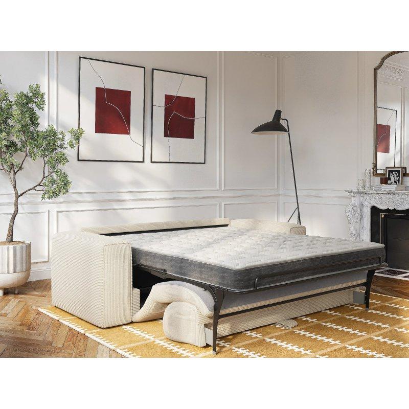 Çam Yeşili Fitilli Kadife 13 cm Visco Yataklı 3 Kişilik Yatak Olan Koltuk - 216x100 cm - 156157