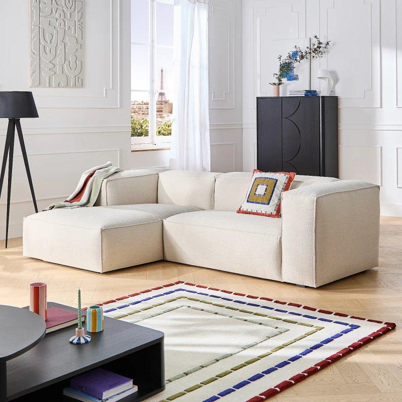 Çam Yeşili Kısa Bukle Kumaş Sol Uzanma Koltuklu Köşe Koltuk - 269x169 cm - 154428