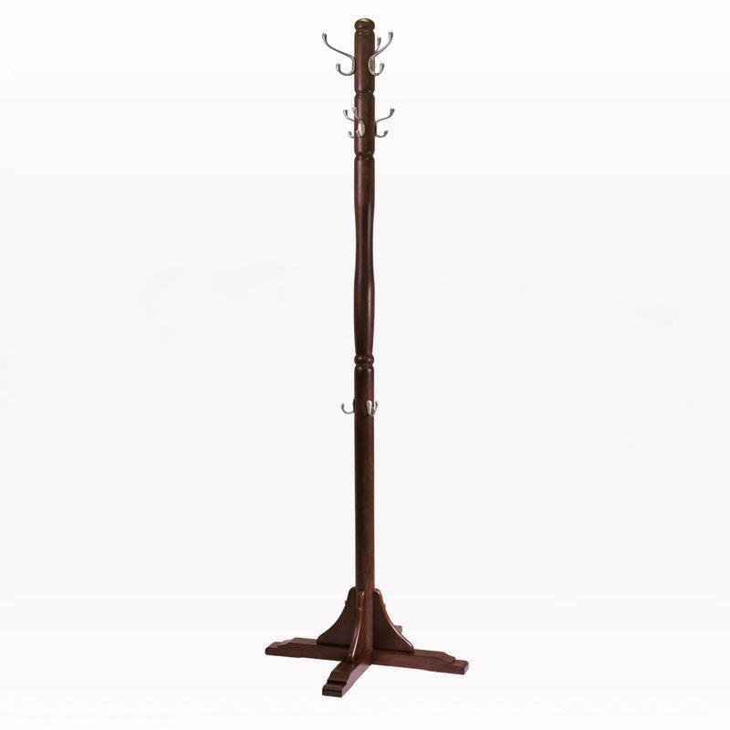 Cappuccino Masif Ahşap 9 Kancalı Ayaklı Portmanto - 183x62x62 cm - 161269