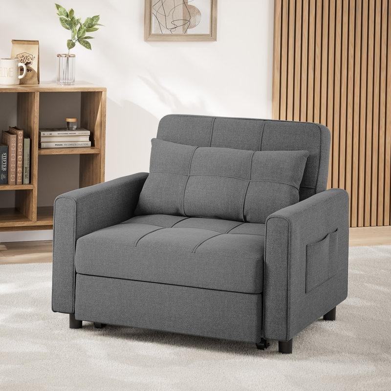 Çelik İskeletli Keten Kumaş Yatak Olan Ayarlanabilir Sırtlı Tekli Koltuk - 156322