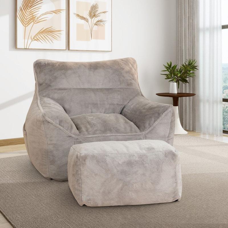 Cepli ve Taşıma Kulplu Memory Foam Dolgulu Kadife Puf Koltuk - 97x102 cm - 157528