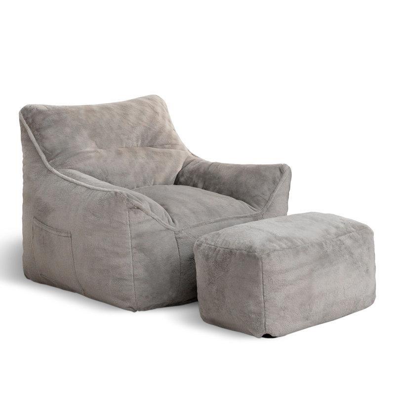 Cepli ve Taşıma Kulplu Memory Foam Dolgulu Kadife Puf Koltuk - 97x102 cm - 157528