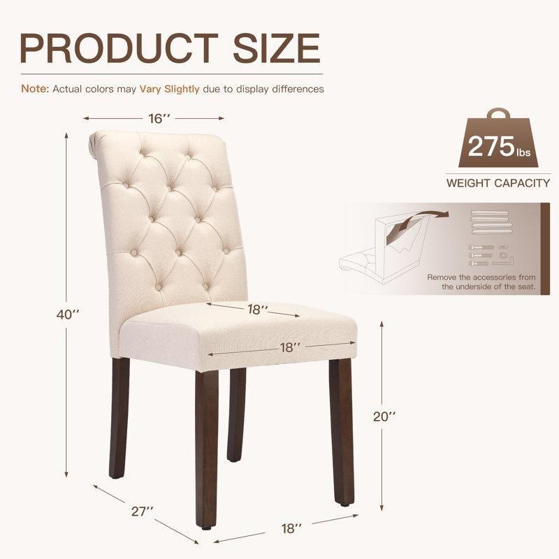 Ceviz Ahşap Kapitoneli Kumaş Döşemeli Chester Sandalye 2li Set - 145800