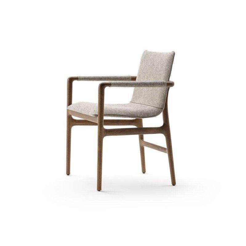 Ceviz Ahşap Kolçaklı Tasarım Sandalye - 60x56x85 cm - 147291