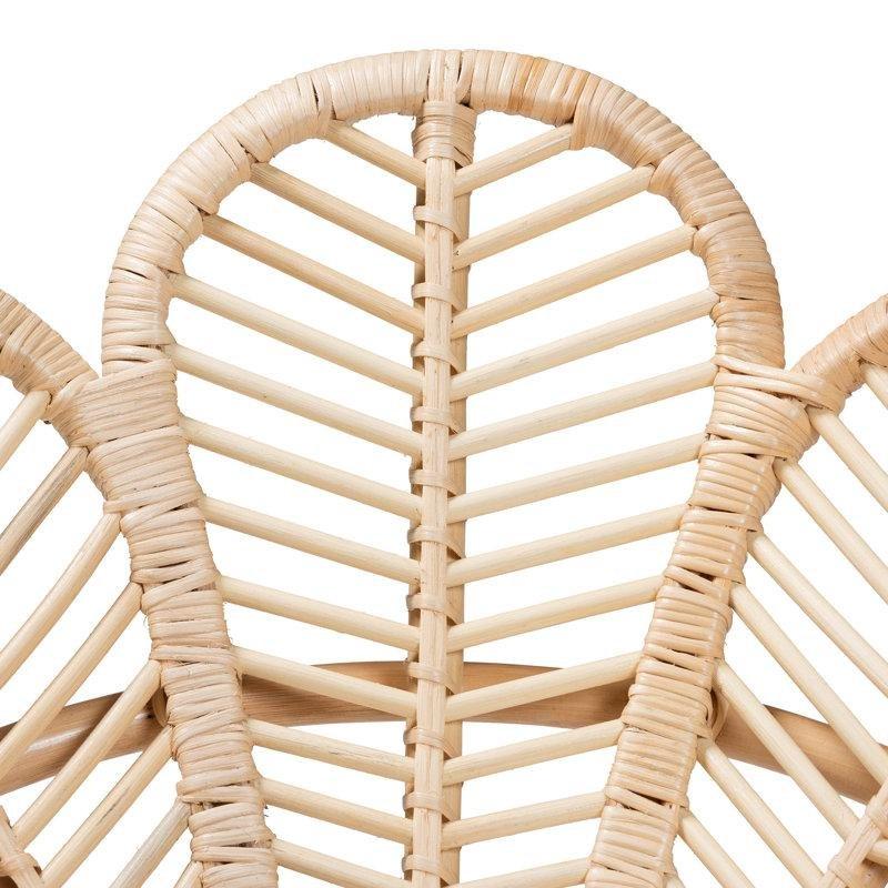 Ceviz Kahverengi Rattan Çiçek Sırtlı Kolçaklı Bohem Sandalye - 76x69x91 cm - 145530